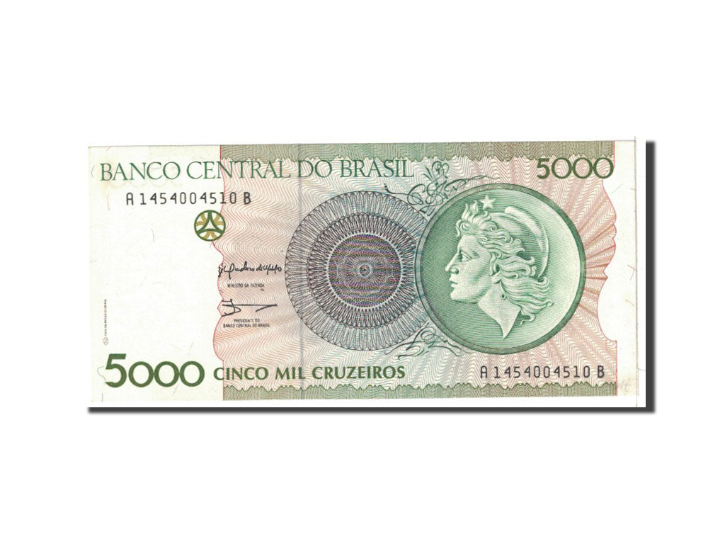 Banknote, Brazil, 5000 Cruzeiros, 1990, Undated, KM:227, UNC(63)