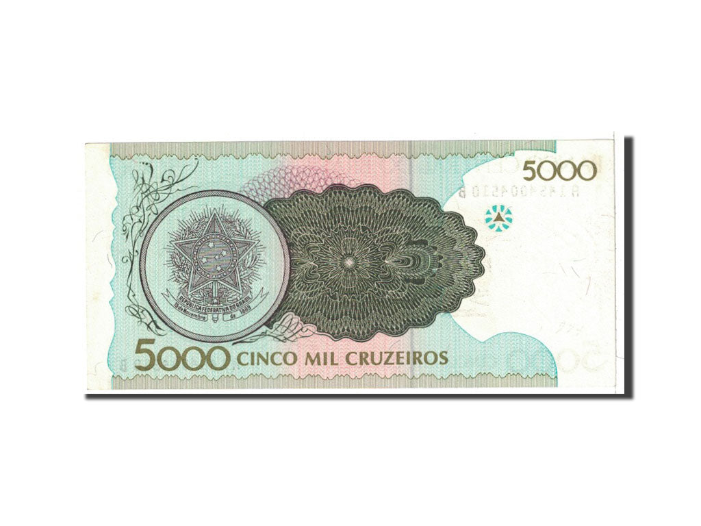 Banknote, Brazil, 5000 Cruzeiros, 1990, Undated, KM:227, UNC(63)