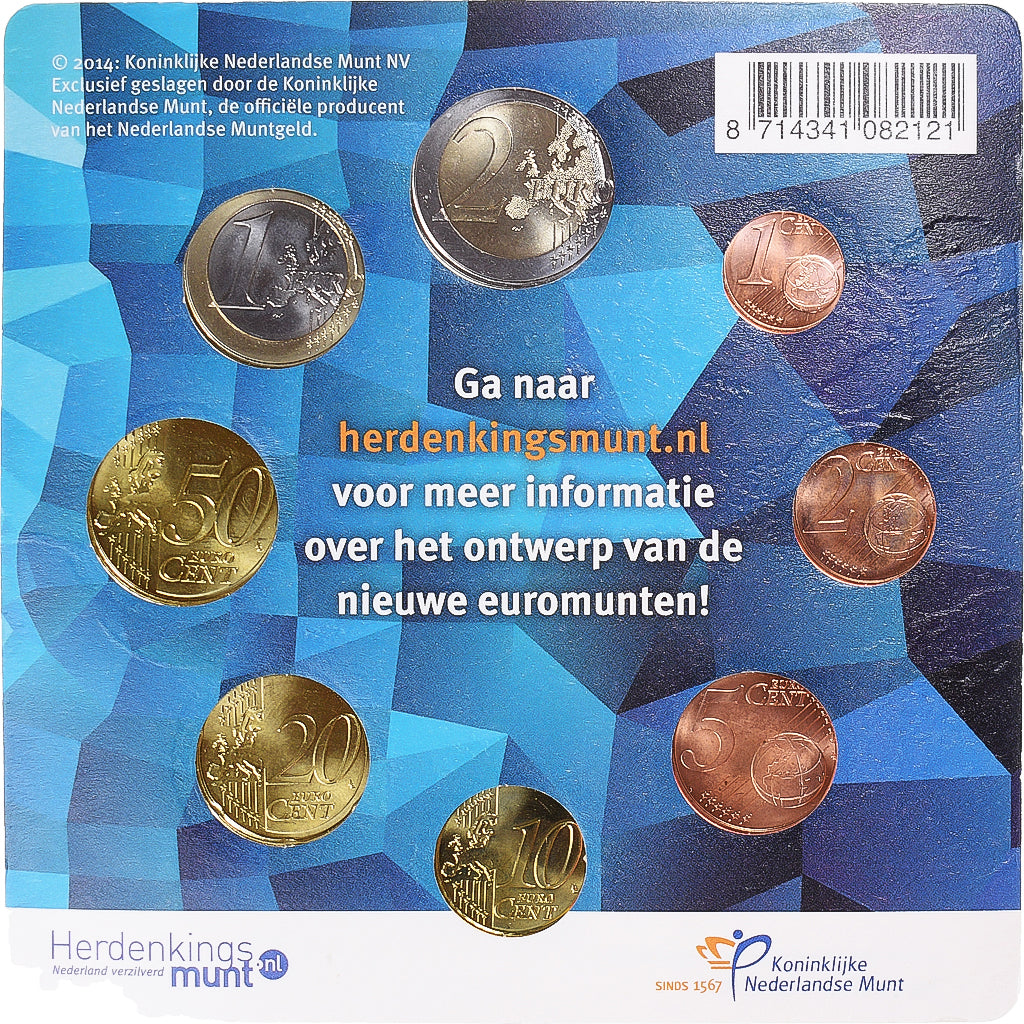 Netherlands, Euro-Set, 2014, Set 8 Monnaies euro BU., MS(65-70)