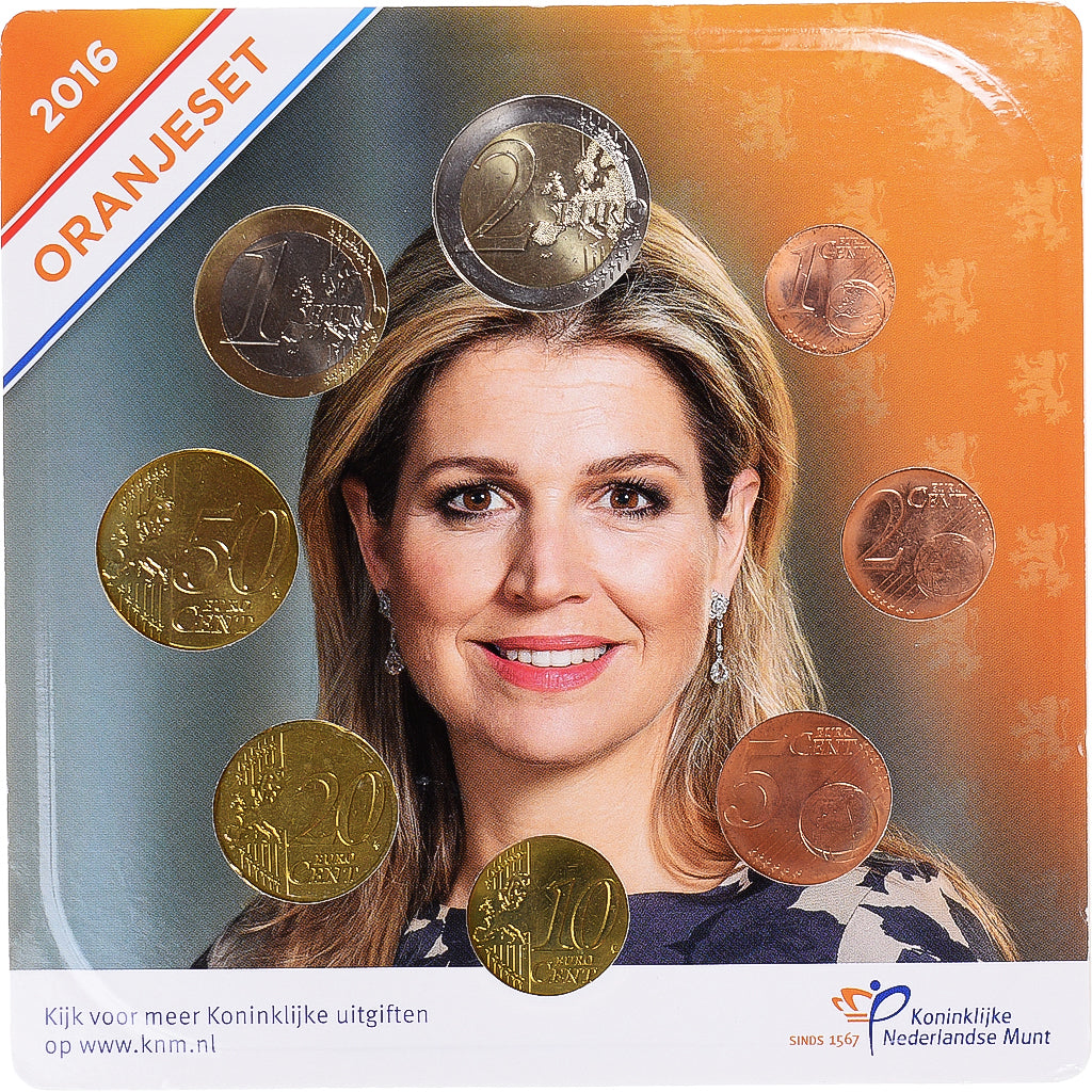Países Bajos, Euro-Set, 2016, Set 8 monnaies Euro.Oranjeset.BU, FDC, Sin