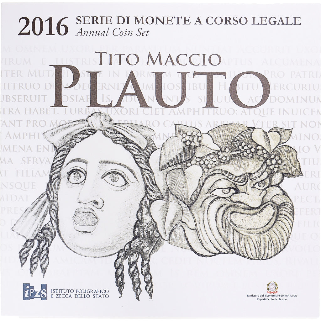 Italy, Euro-Set, 2016, Rome, PLAUTE (9 pièces) .BU, MS(65-70)