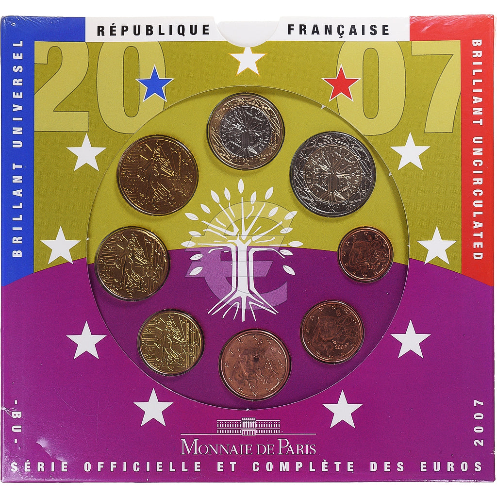 France, Monnaie de Paris, Set, 2007, Paris, BU, MS(65-70)