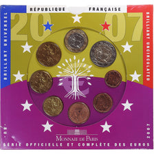 France, Monnaie de Paris, Set, 2007, Paris, BU, MS(65-70)