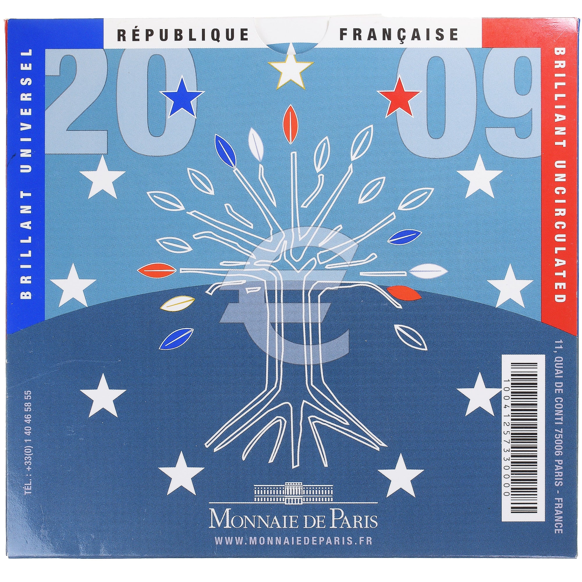 France, Monnaie de Paris, Euro-Set, 2009, BU, MS(65-70), (No Composition)