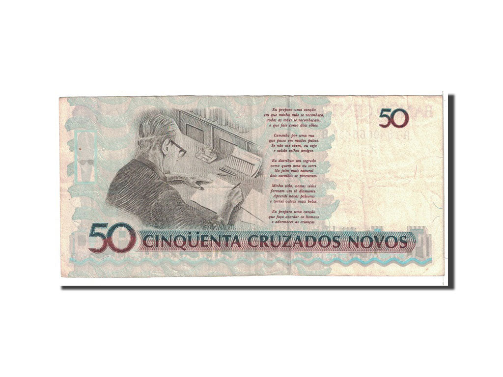 Brésil, 50 Cruzados Novos, 1989, KM:219a, TB