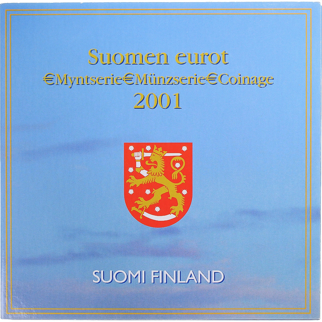 Finlandia, 1 Cent to 2 Euro, euro set, 2001, Mint of Finland, BU, FDC, Sin