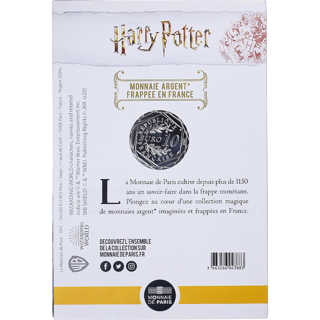 Francia, 10 Euro, 2021, Monnaie de Paris, Harry Potter à l’école des