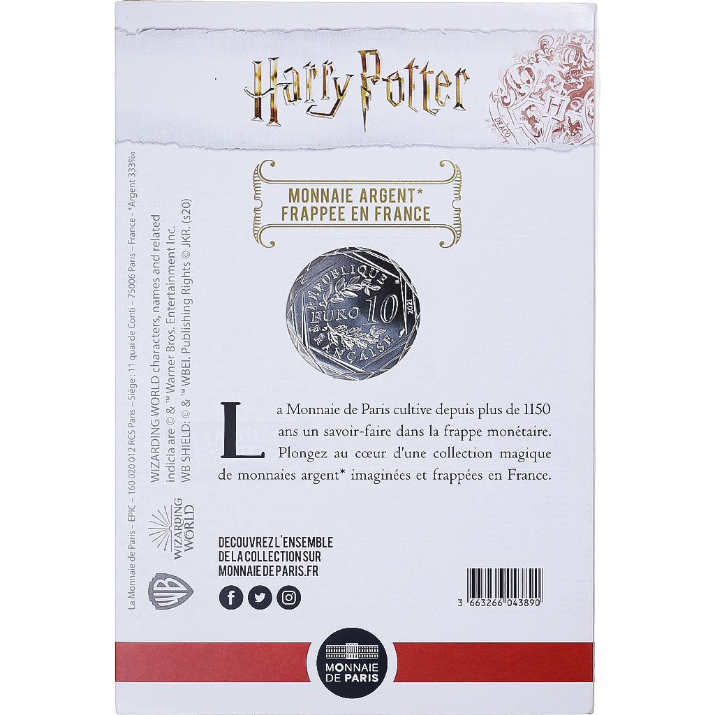 Francia, 10 Euro, 2021, Monnaie de Paris, Harry Potter et la chambre des secrets