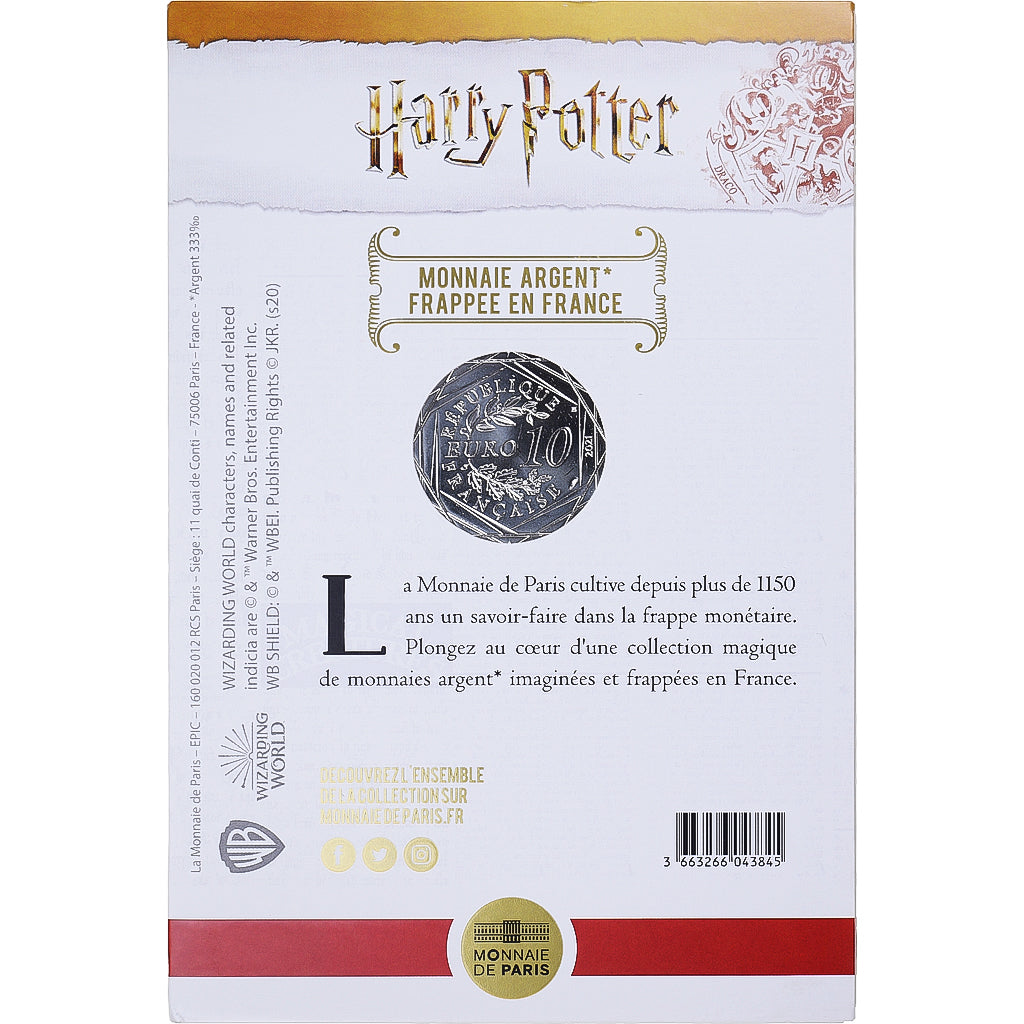 Francia, 10 Euro, 2021, Monnaie de Paris, Harry Potter et la chambre des secrets