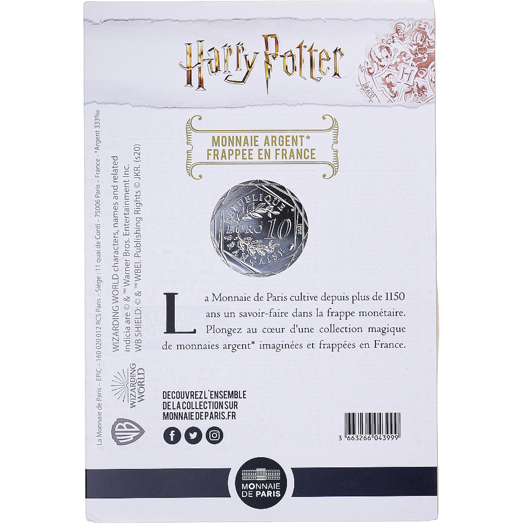 França, 10 Euro, 2021, Monnaie de Paris, Harry Potter et les Reliques de la