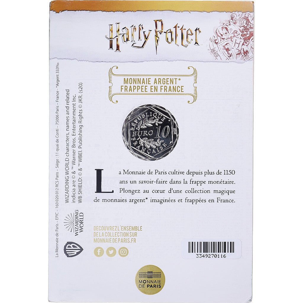 France, 10 Euro, 2021, Monnaie de Paris, Harry Potter. CHATEAU de POUDLARD.18/18