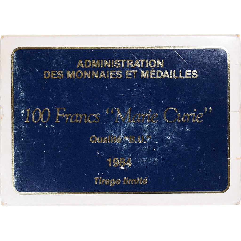 Coin, France, Monnaie de Paris, 100 Francs, 1984, 100 francs ,MARIE CURIE.BU