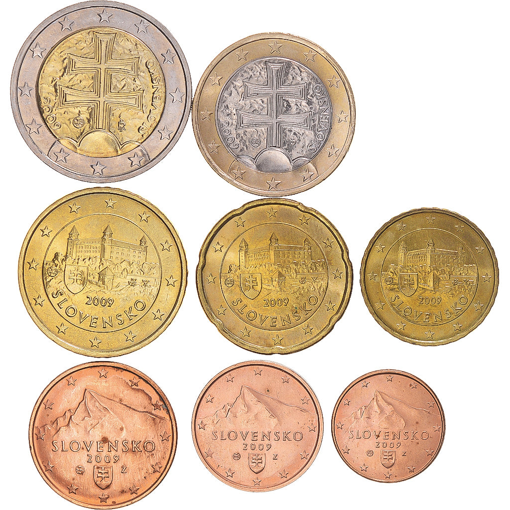 Slovakia, Set, 2009, Set 8 monnaies Euro. Kremnica, MS(63)