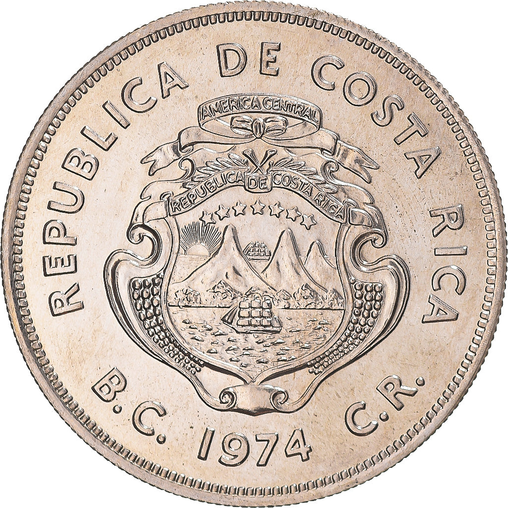 Moneda, Costa Rica, 50 Colones, 1974, Schildkröte st, SC, Plata, KM:200