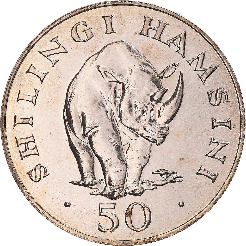 Coin, Tanzania, 50 Shilingi, 1974, MS(63), Silver, KM:8