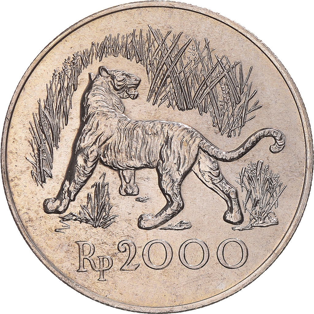 Coin, Indonesia, 2000 Rupiah, 1974, Conservation series, MS(63), Silver, KM:39