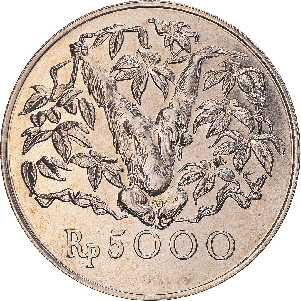 Coin, Indonesia, 5000 Rupiah, 1974, Conservation, MS(63), Silver, KM:40