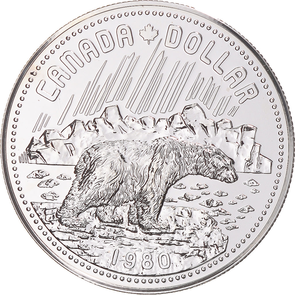 Coin, Canada, Elizabeth II, Dollar, 1980, Royal Canadian Mint, Ottawa, Arctic