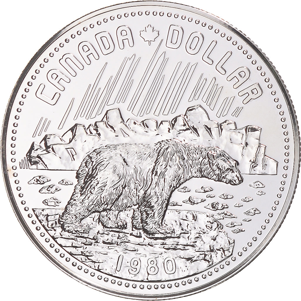 Coin, Canada, Elizabeth II, Dollar, 1980, Royal Canadian Mint, Ottawa, Arctic