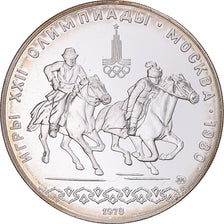 Moneda, Rusia, 10 Roubles, 1978, Equestrian sports.1980 Olympics.BE, FDC, Plata