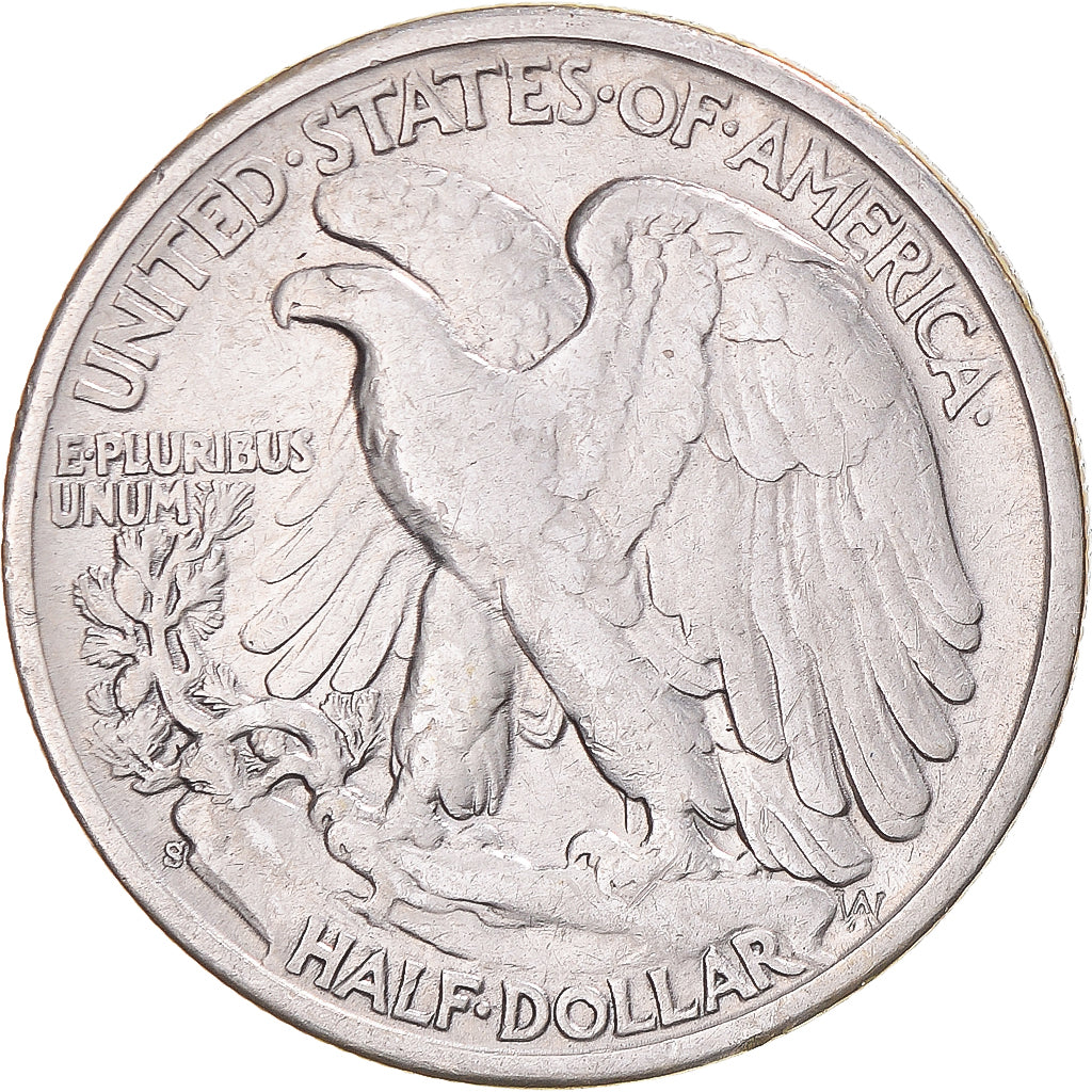 Coin, United States, Walking Liberty Half Dollar, Half Dollar, 1944, U.S. Mint