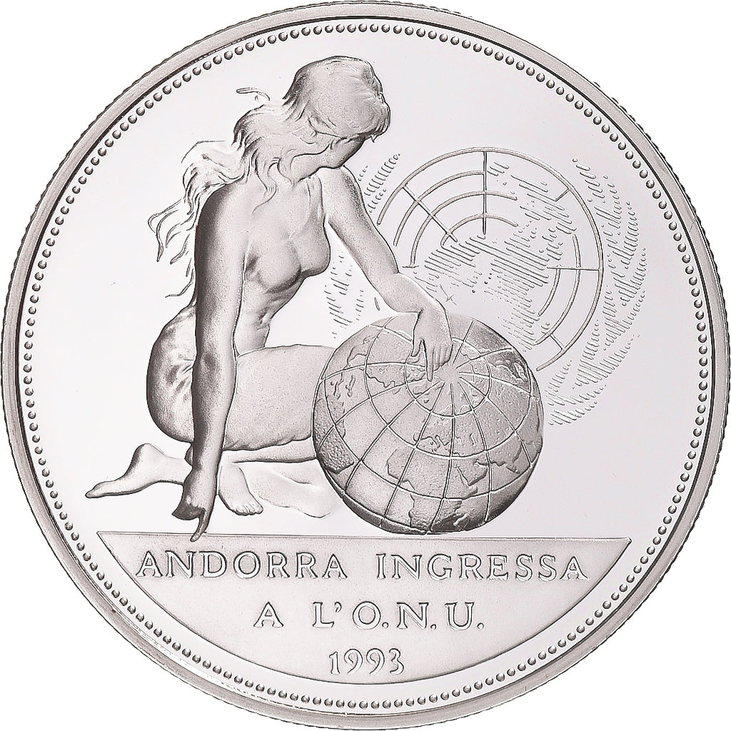 Monnaie, Andorre, Andorra U.N. Membership, 10 Diners, 1994, BE, FDC, Argent