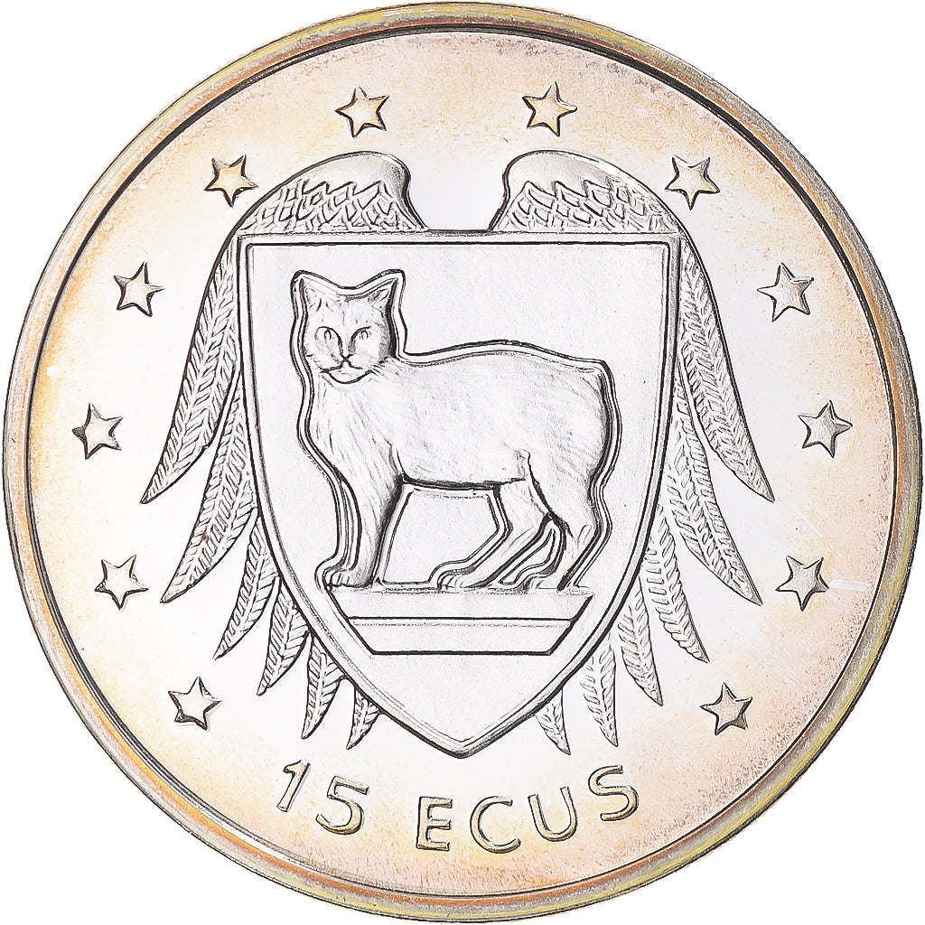 Coin, Isle of Man, Elizabeth II, 15 Ecus, 1994, Pobjoy Mint, BE, MS(65-70)