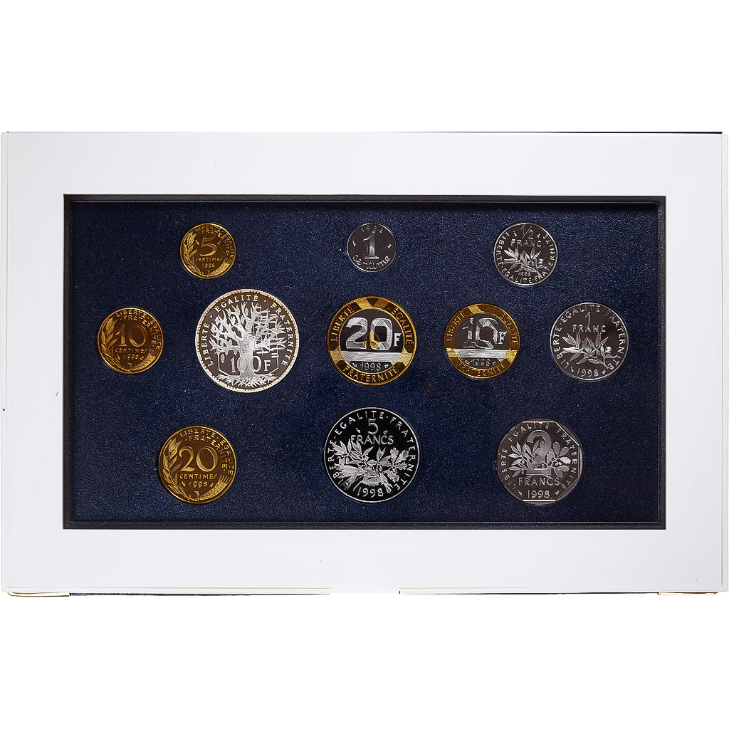 Coin, France, Coffret 1 c. à 100 frs., 1998, Monnaie de Paris, BE, MS(65-70)
