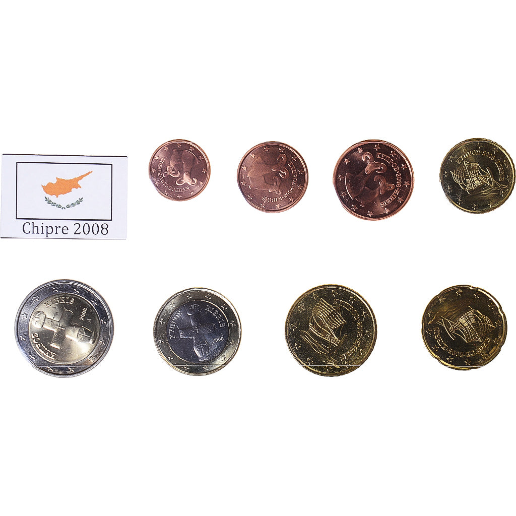 Cypr, Euro-Set, 2008, MS(63), ND