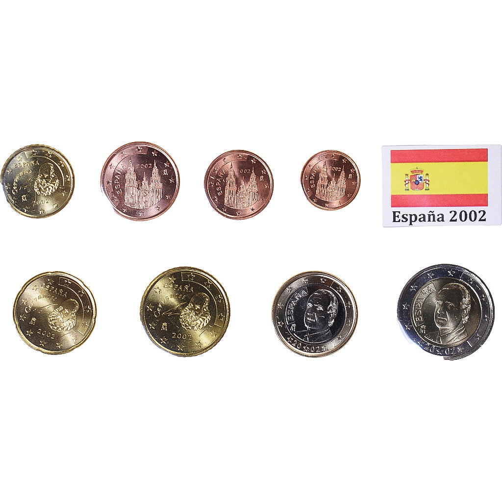 Hiszpania, Set Euros, 2002, MS(63), ND