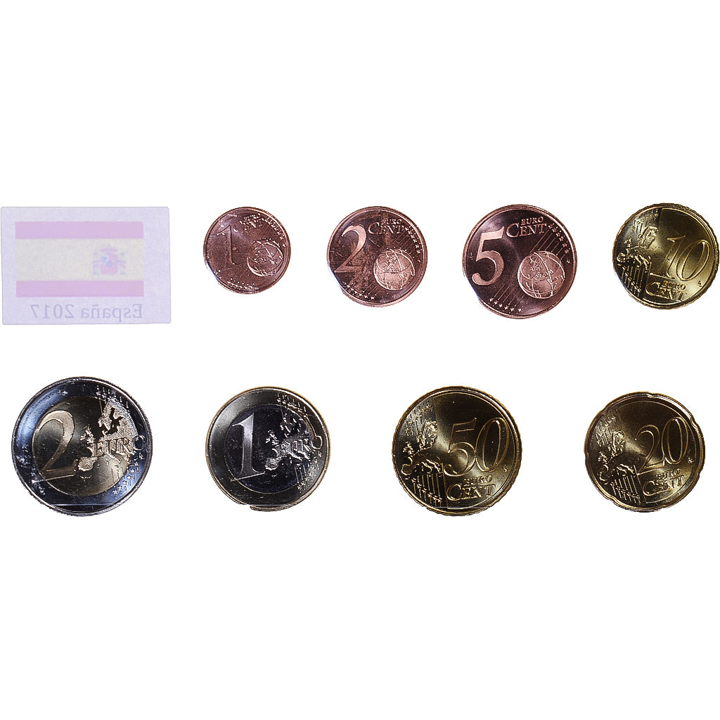 Spain, Set Euros, 2017, MS(63)