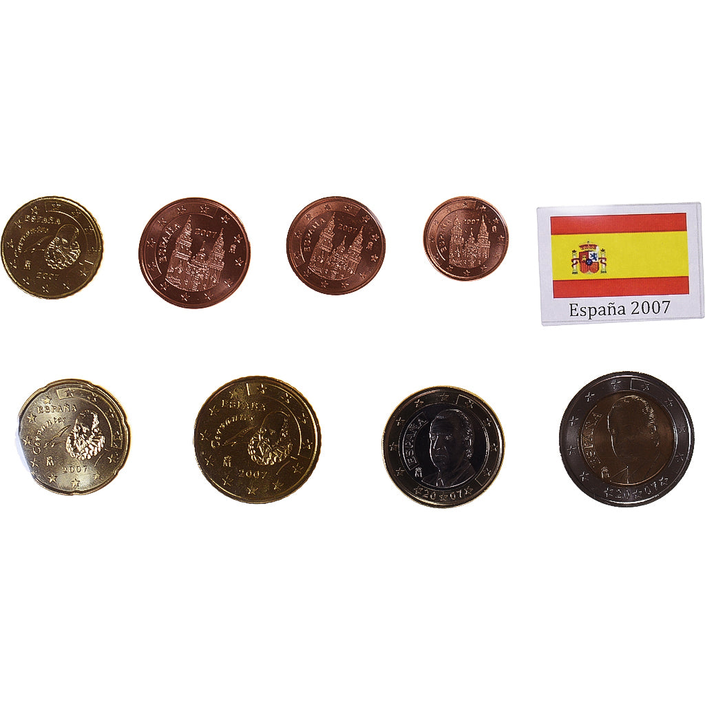 Hiszpania, Set Euros, 2007, MS(63), ND
