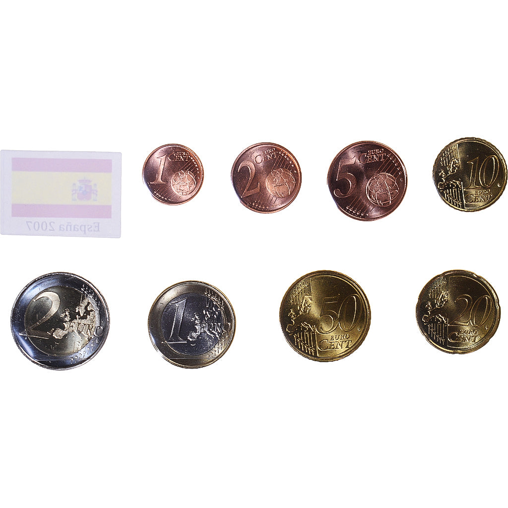 Hiszpania, Set Euros, 2007, MS(63), ND