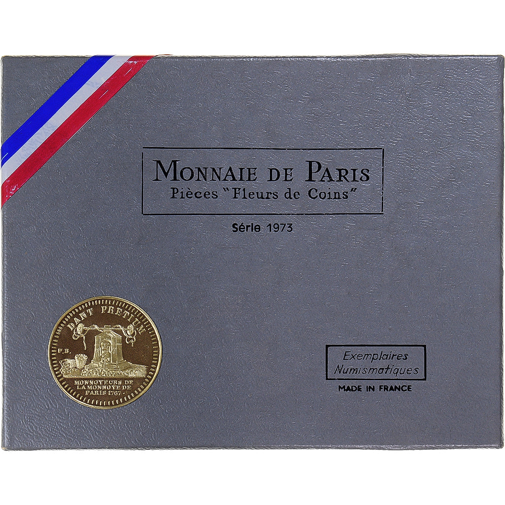 Moneta, Francja, Coffret 1 c. à 10 frs., 1973, Monnaie de Paris, FDC