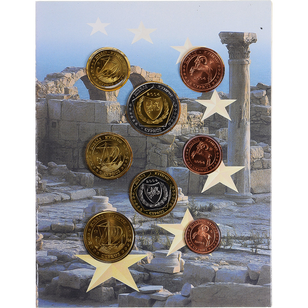 Cyprus, Set, 2004, EURO COLLECTION CYPRUS 2004 ESSAI PATTERN, MS(65-70)