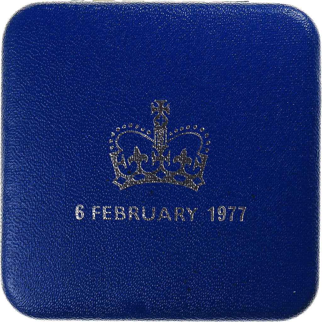 Coin, Guernsey, Elizabeth II, 25 Pence, 1977, Heaton, BE, MS(65-70), Silver