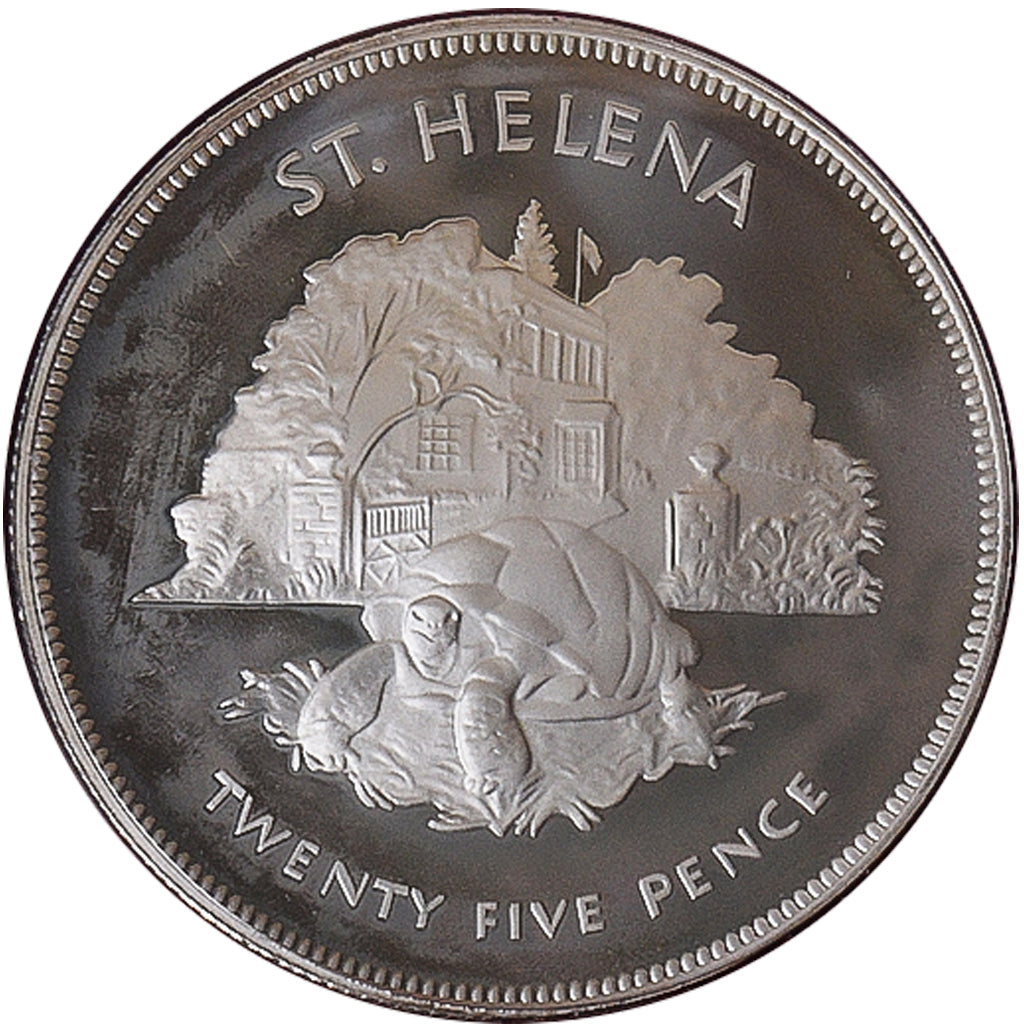 Coin, Saint Helena, Elizabeth II, 25 Pence, Crown, 1977, British Royal Mint, BE