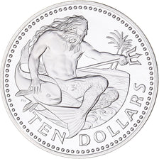 Coin, Barbados, Neptune, 10 Dollars, 1978, Franklin Mint, BE, MS(65-70), Silver