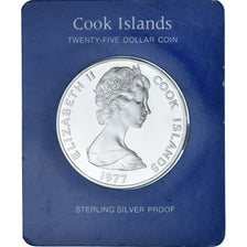 Munten, Cookeilanden, Elizabeth II, Silver Jubilee, 25 Dollars, 1977, BE, FDC