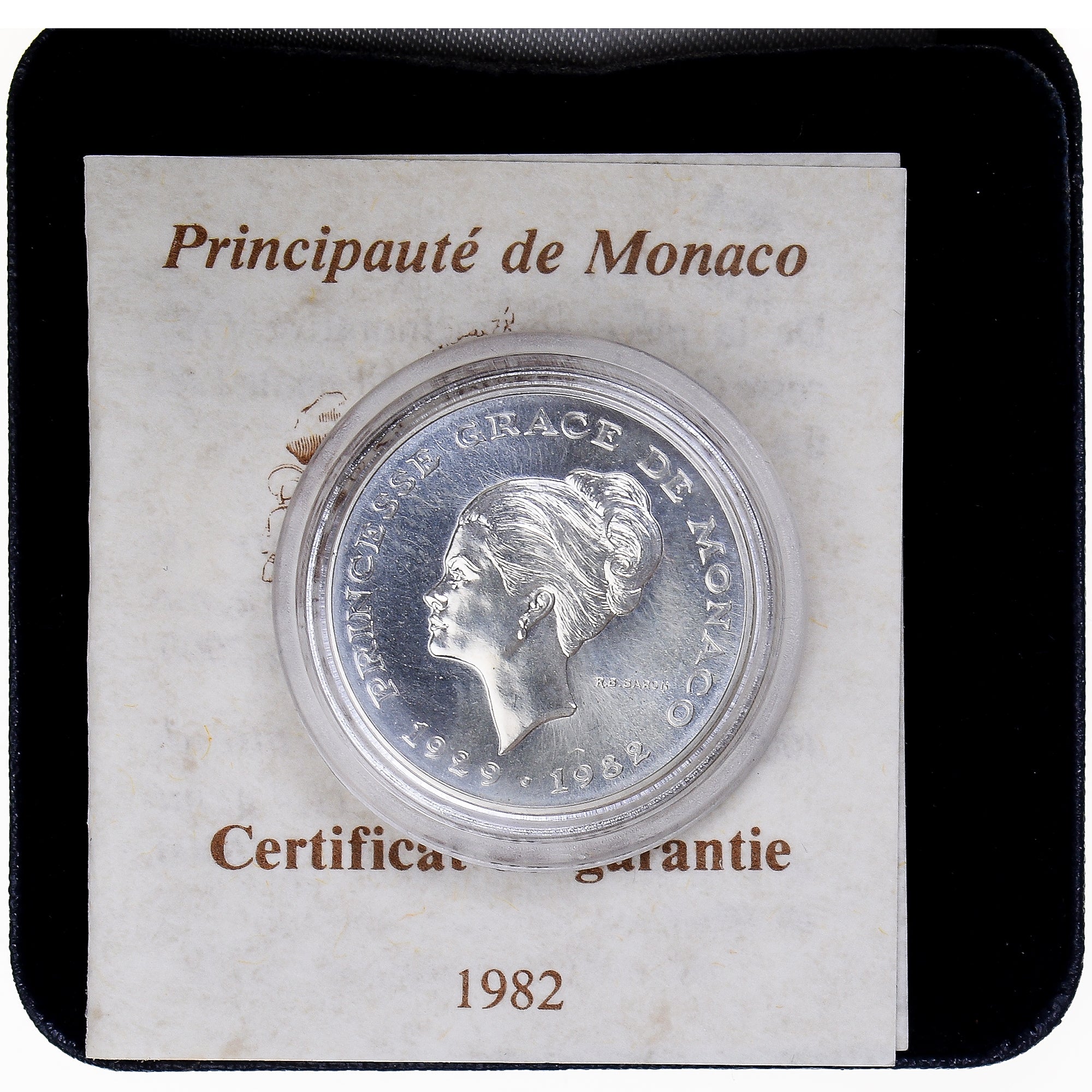 Coin, Monaco, Princesse Grace, 10 Francs, 1982, ESSAI, MS(65-70), Silver