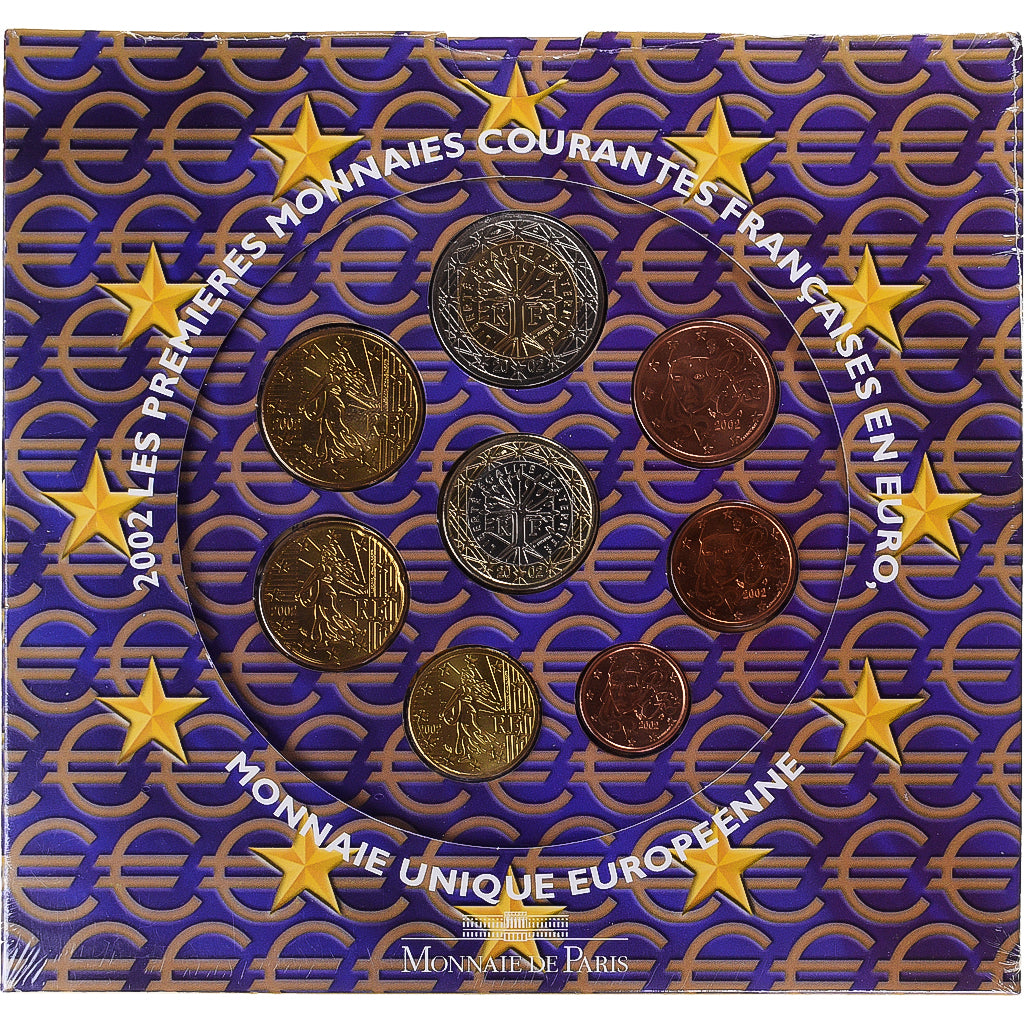 Francja, Monnaie de Paris, Euro-Set, 2002, BU, MS(65-70), ND