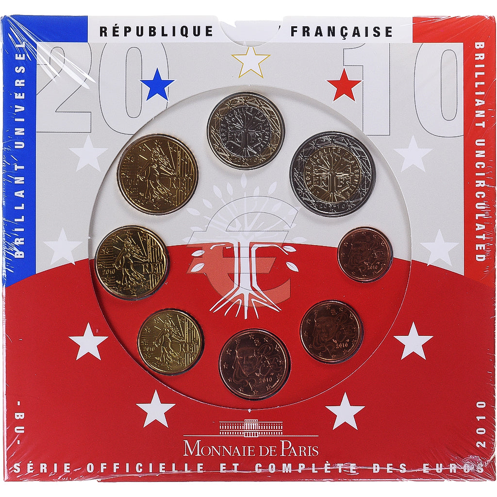 Frankreich, Monnaie de Paris, 1 Cent to 2 Euro, 2010, Paris, Set, STGL