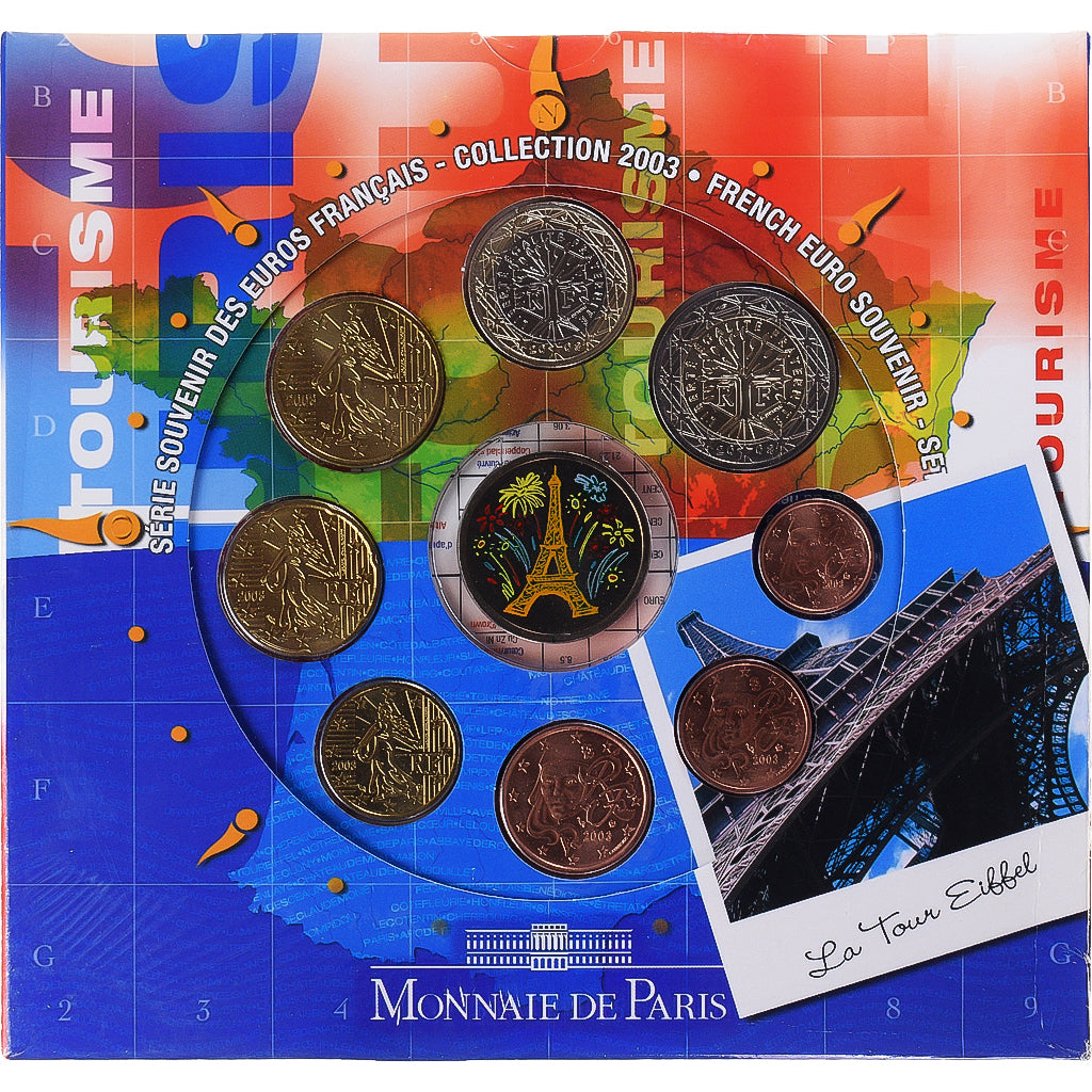 Francia, Euro-Set, 2003, Monnaie de Paris, LA TOUR EIFFEL.BU, FDC, N.C.