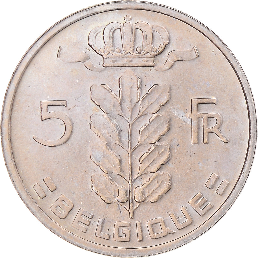 Coin, Belgium, 5 Francs, 5 Frank, 1977, MS(63), Copper-nickel, KM:134.1