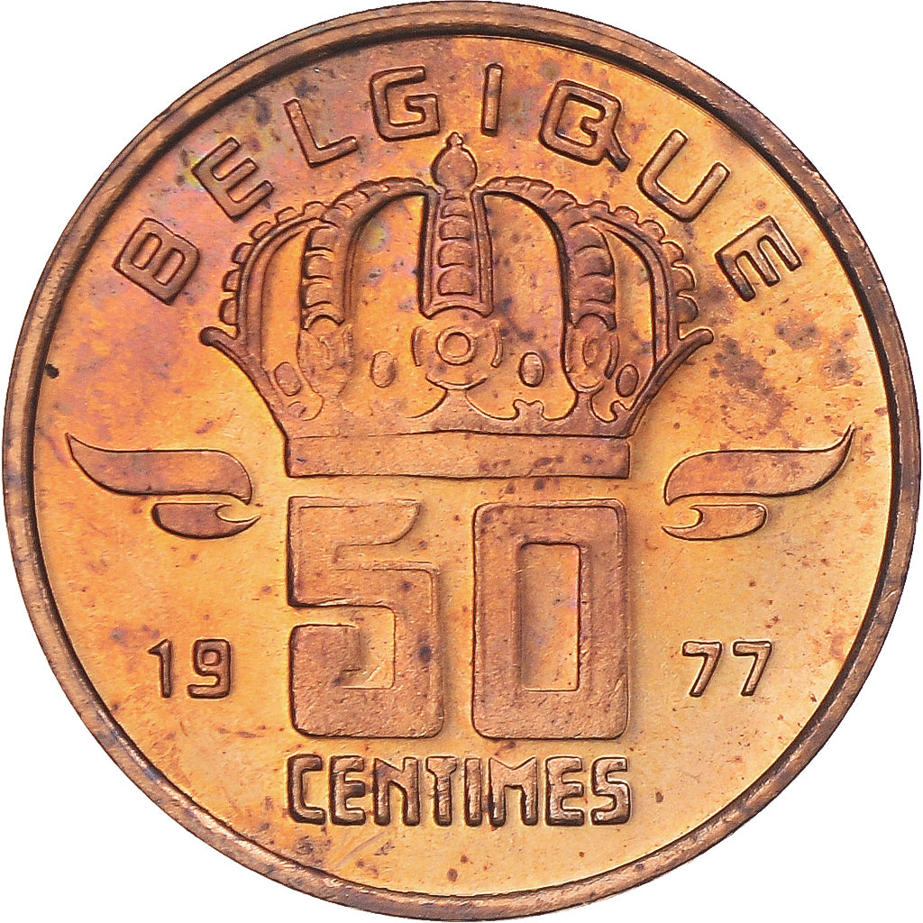 Moneta, Belgio, Baudouin I, 50 Centimes, 1977, SPL, Bronzo, KM:148.1