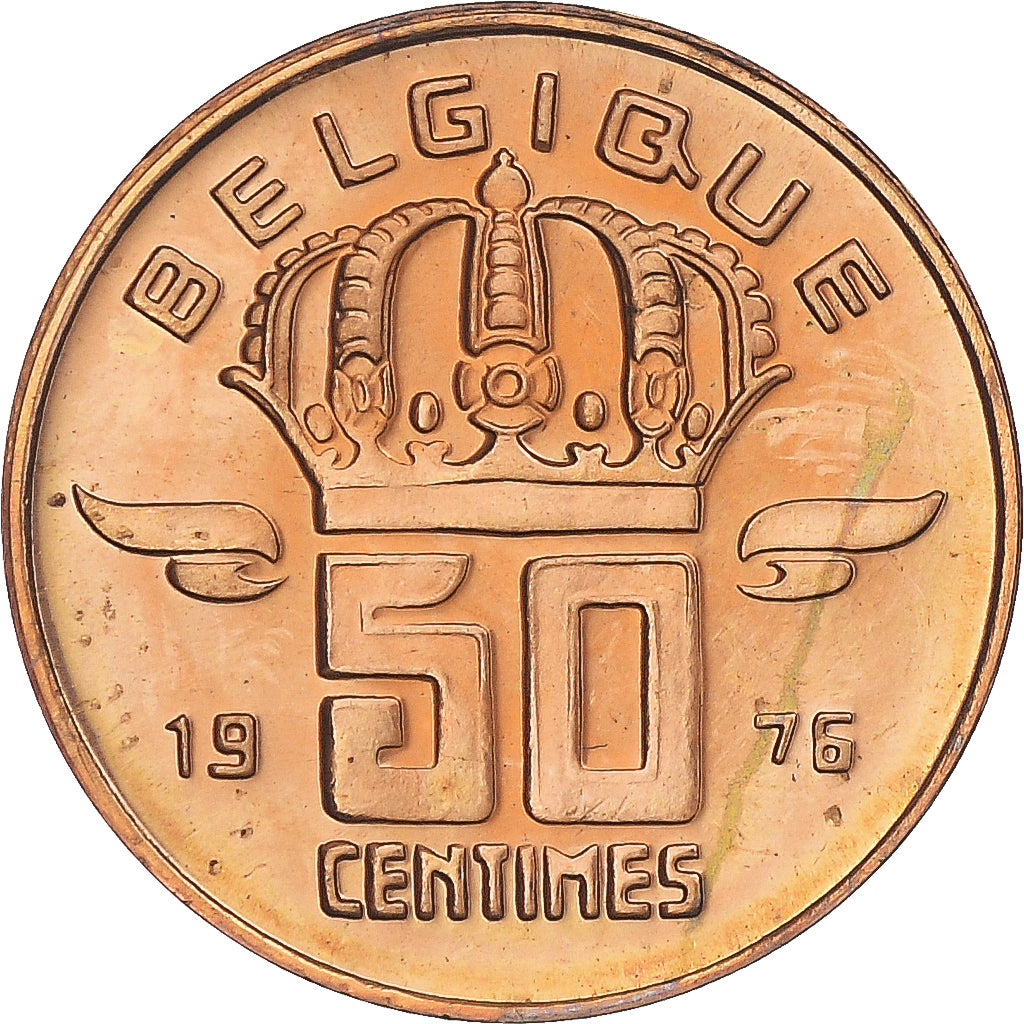Moneta, Belgio, Baudouin I, 50 Centimes, 1976, SPL-, Bronzo, KM:148.1