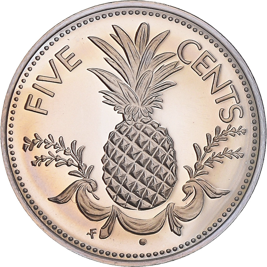 Monnaie, Bahamas, Elizabeth II, 5 Cents, 1974, Franklin Mint, U.S.A., BE, FDC