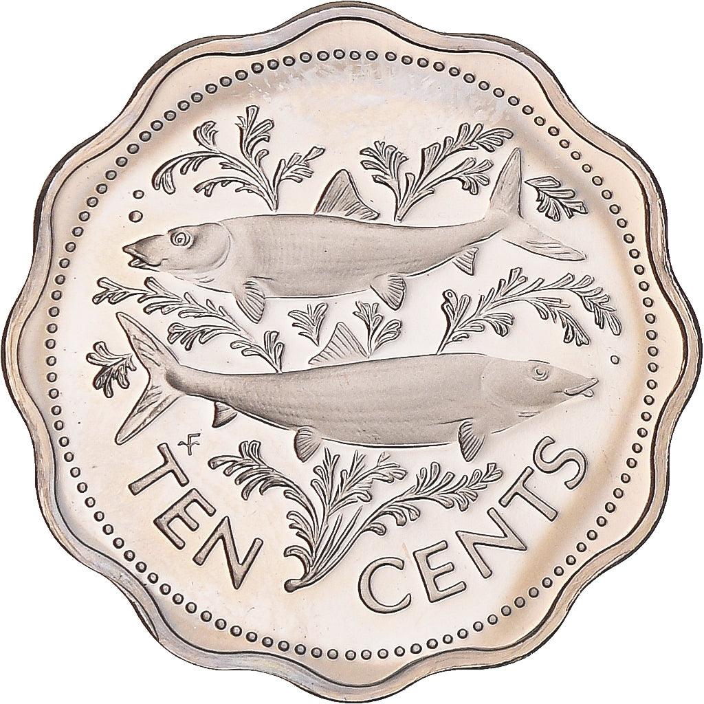 Coin, Bahamas, Elizabeth II, 10 Cents, 1974, Franklin Mint, U.S.A., MS(65-70)