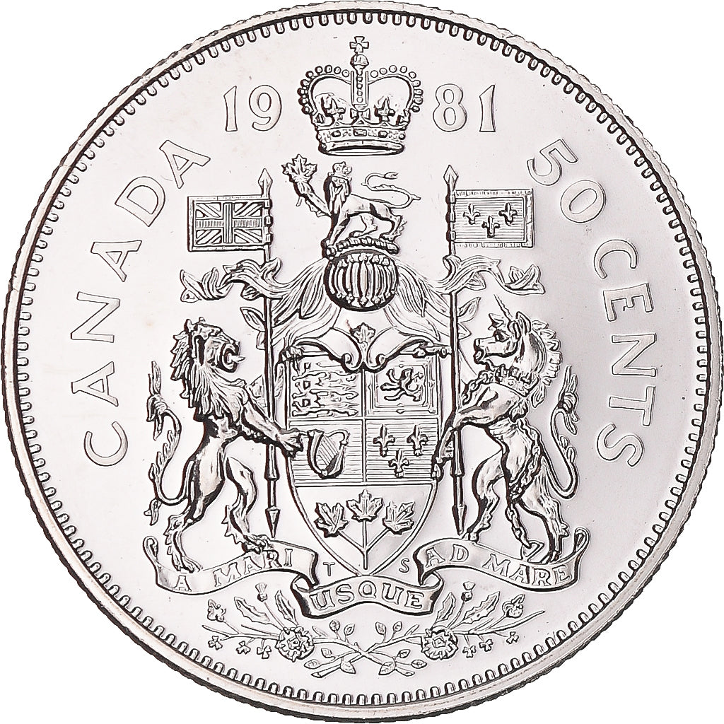 Moneda, Canadá, Elizabeth II, 50 Cents, 1981, Royal Canadian Mint, Ottawa, BU