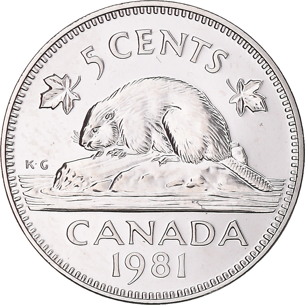 Moneda, Canadá, Elizabeth II, 5 Cents, 1981, Royal Canadian Mint, Ottawa, BU